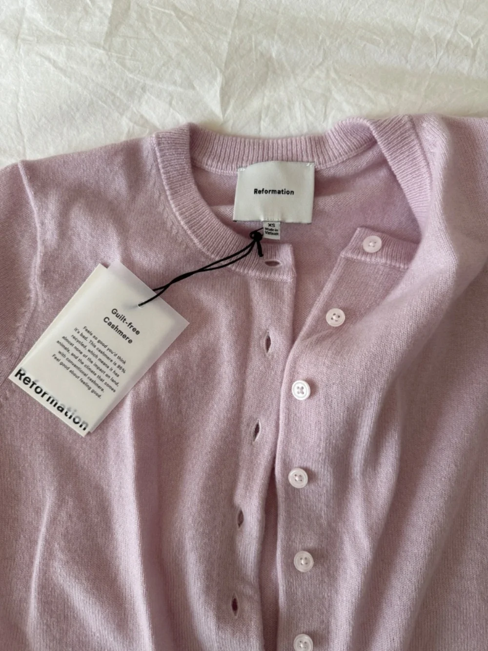 SALE • NWT • Farren recycled cashmere cardigan in foxglove - XS - Picture 3 of 6